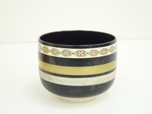 道具 ] - 道具 川尻一寛造 仁清黒金彩茶碗（共箱） | ネット